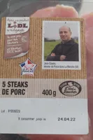 5 steaks de porc