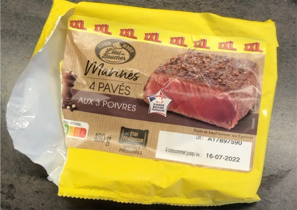 4 pavé de boeufs marines aux 3 poivres