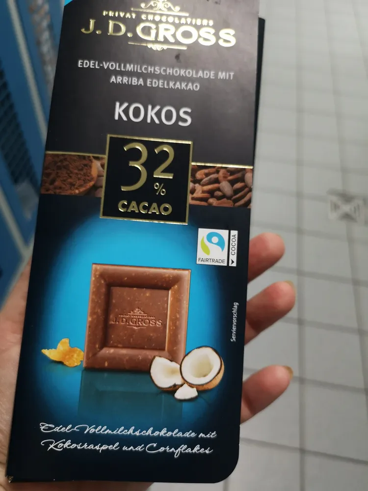 Edel-Vollmilchschokolade Kokos 32%