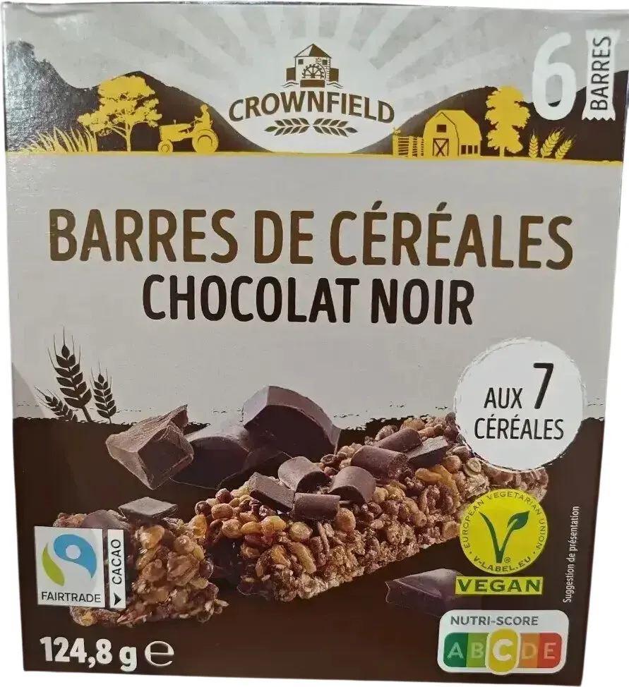 Barres de céréales chocolat noir