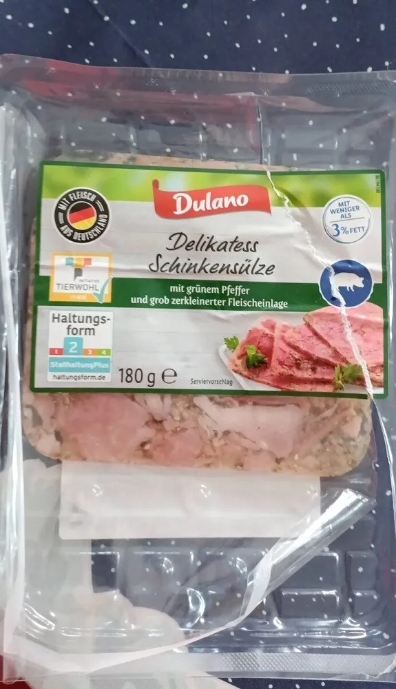 Delikatess Schinkensülze mit grünem Pfeffer
