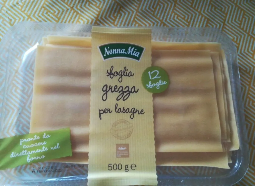 sfoglia grezza per lasagne