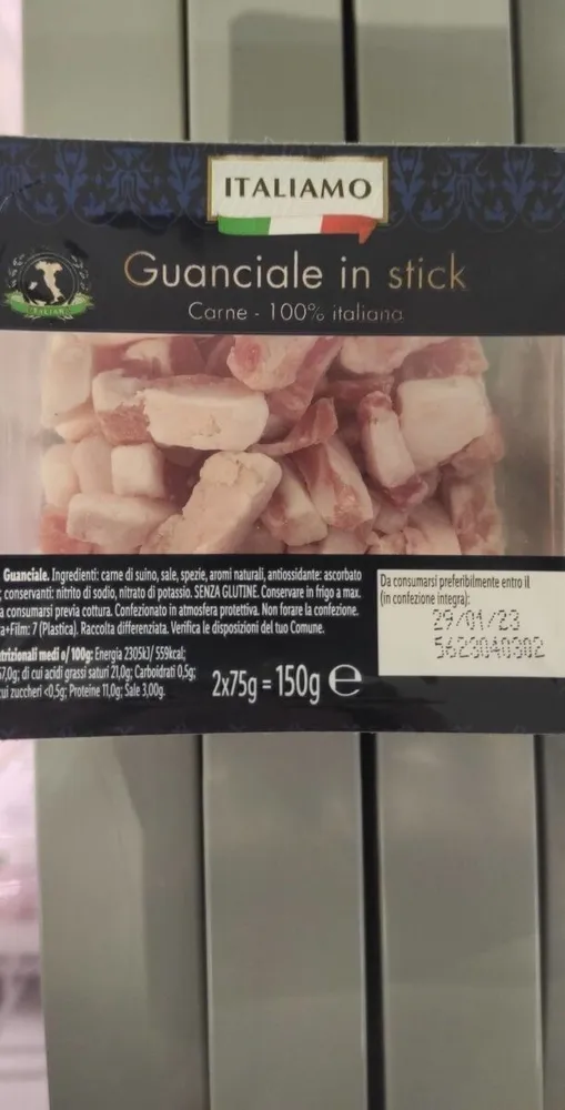 Guanciale in stick