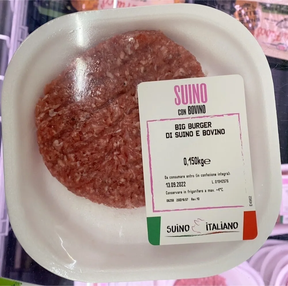 Hamburger di bovino e suino
