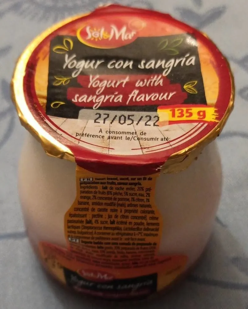 Yogur con sangria