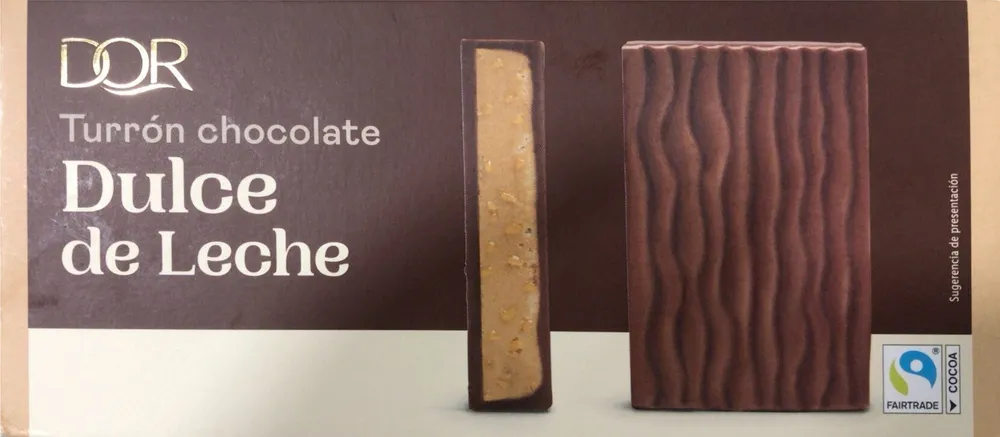 Turrón chocolate. Dulce de leche