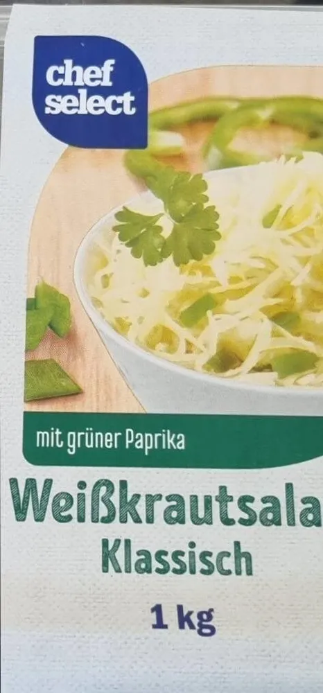 Weißkrautsalat klassisch, mit grüner Paprika verfeinert