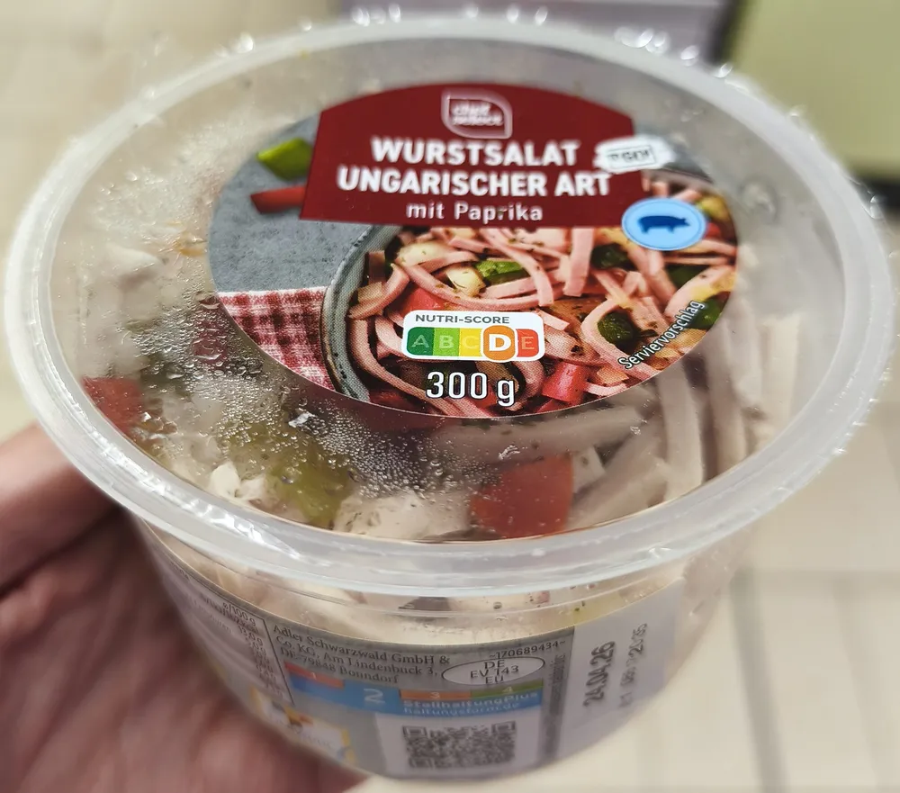 Wurstsalat Ungarisch Art mit Paprika