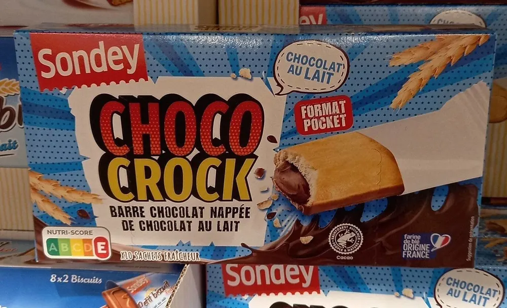 Choco Crock barre chocolat nappée de chocolat au lait