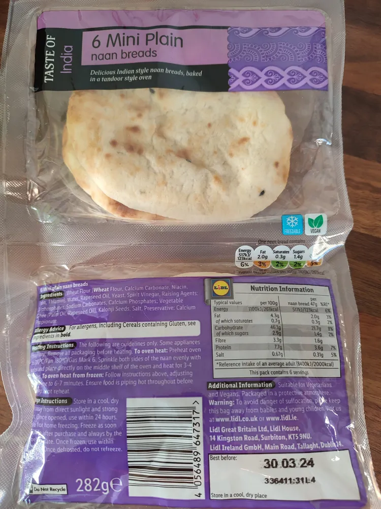 Mini Naans (6 pack)