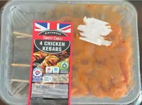 Sweet chilli chicken kebabs