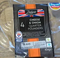 Cheese and onion quarter pounders