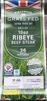 10oz grass fed ribeye beef steak
