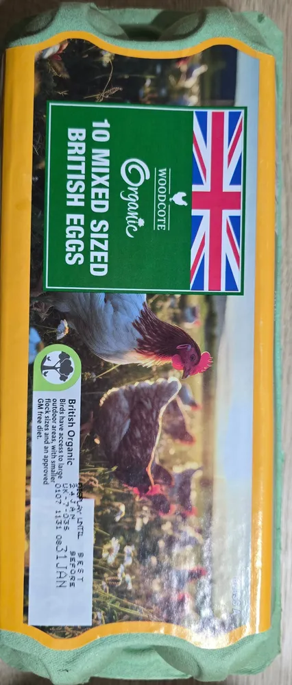 Mixed Sized Organic British Eggs