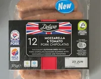 Mozzarella & tomato pork chipolatas