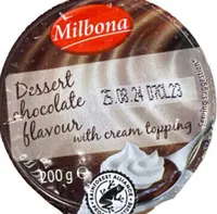 Dessert chocolate flavour with cream topping