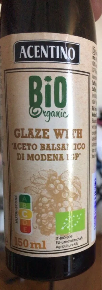 Bio organic glaze with aceto balsamico di modena igp