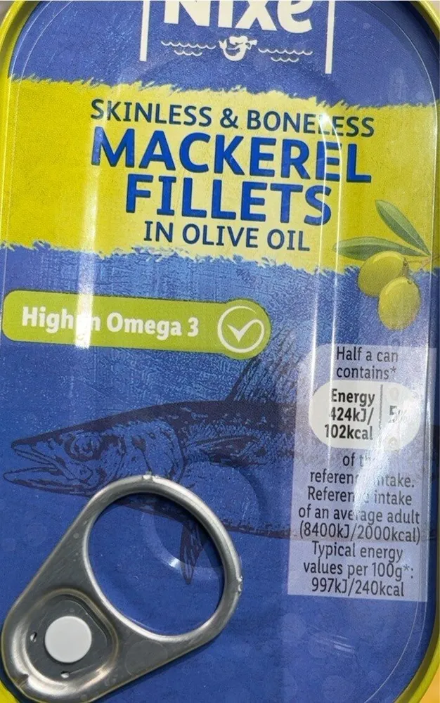 Mackerel fillets in olive oil