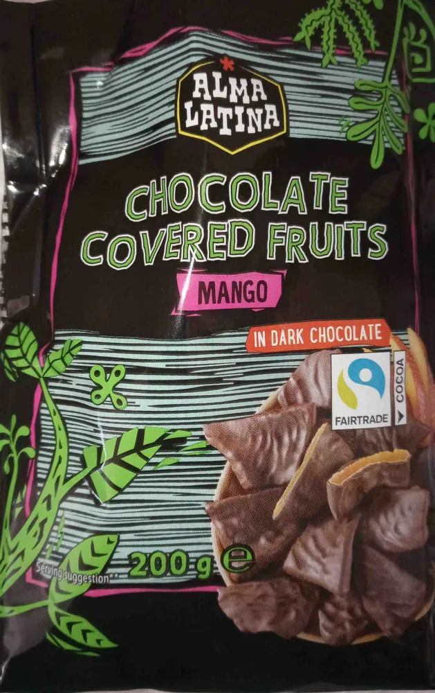 Chocolate covered fruits mango in dark chocolate