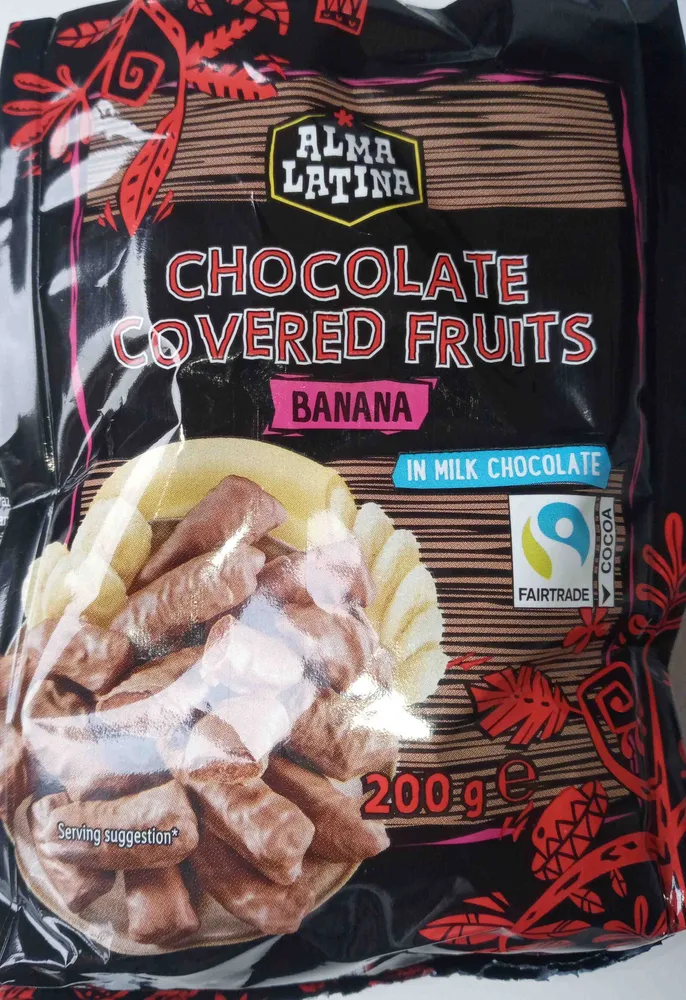 Chocolate covered fruits banana
