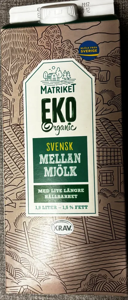 Svensk Mellan Mjölk ECO Organic