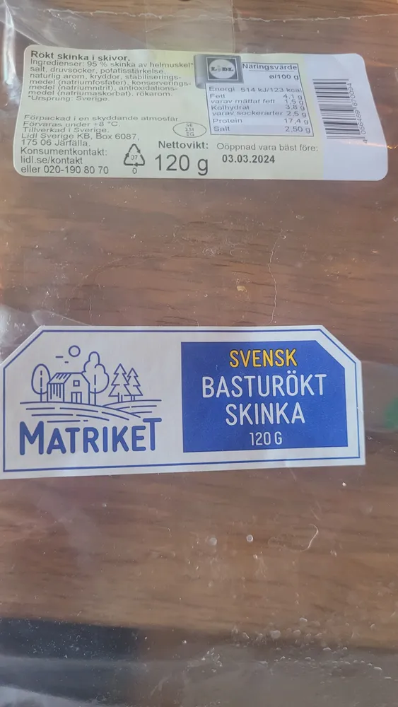Basturökt Skinka