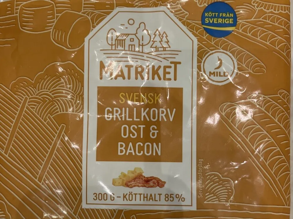 Svensk Grillkorv Ost & Bacon