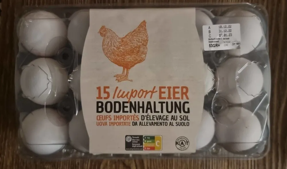 15 œufs importés d'élevage au sol