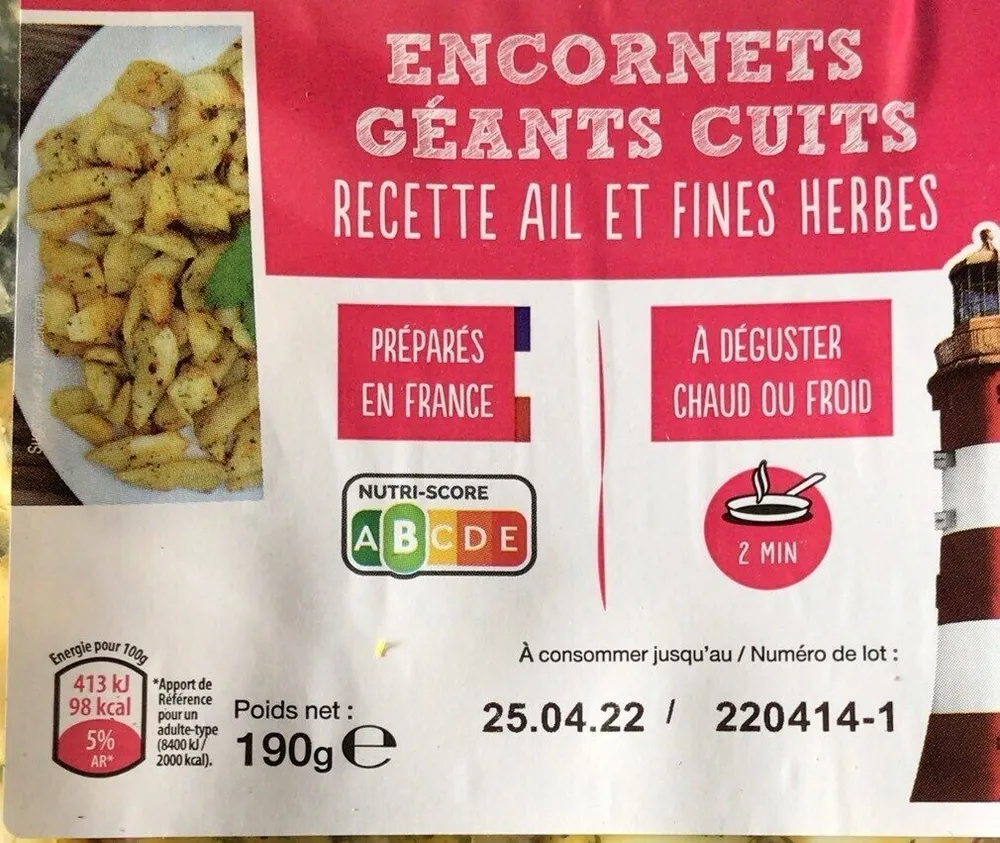 Encornet geants cuits