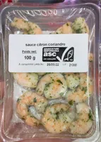 Crevettes asc décortiquées cuite sauce citron coriandre