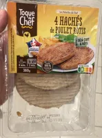 4 hachés de poulet rôtis