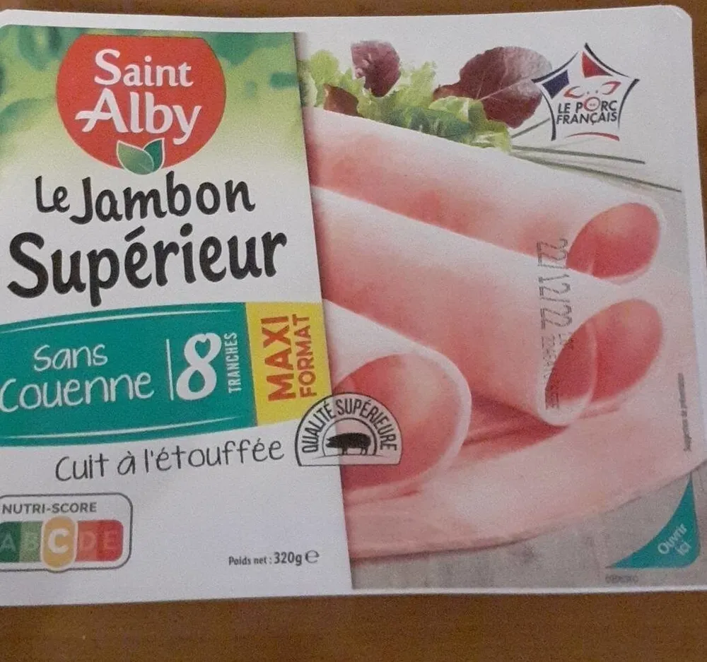 Jambon supérieur - Sans couenne - Cuit à l'étouffée