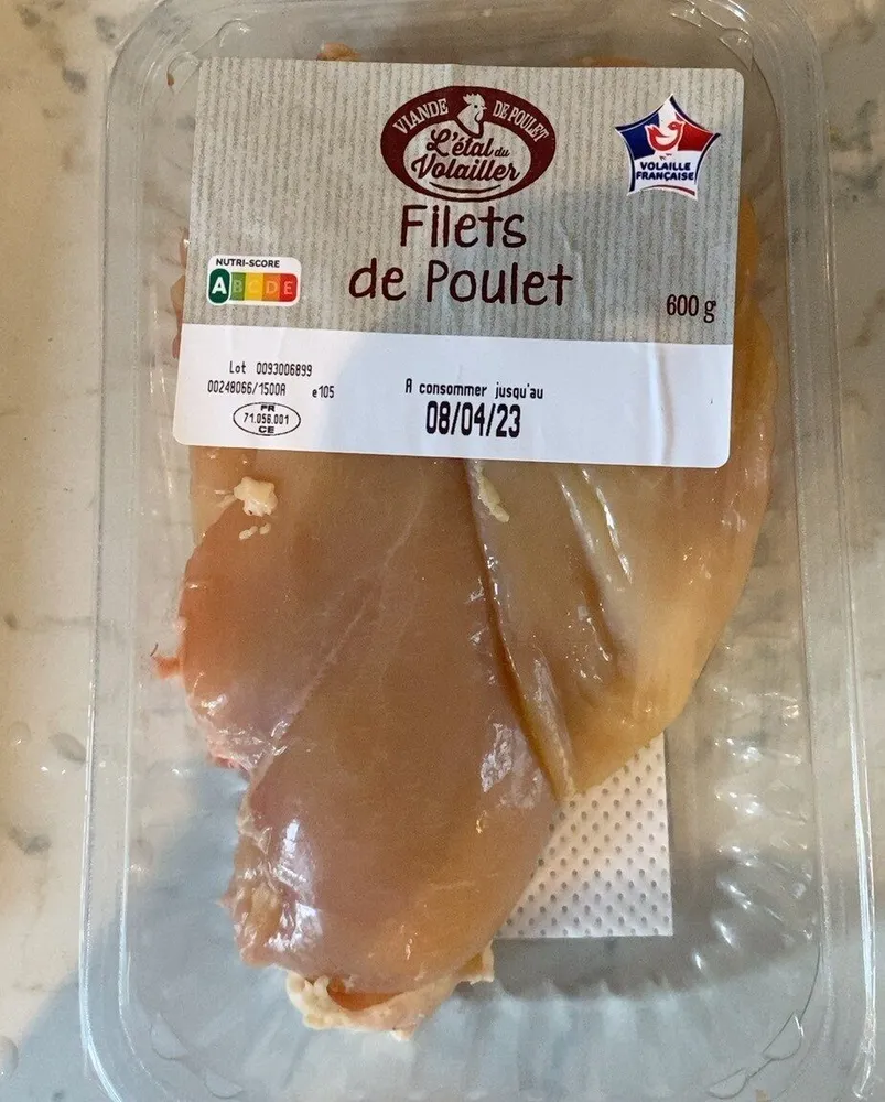 Filet de poulet jaune sans peau