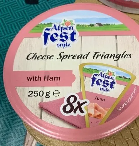 Cheese Spread Triangles with Ham