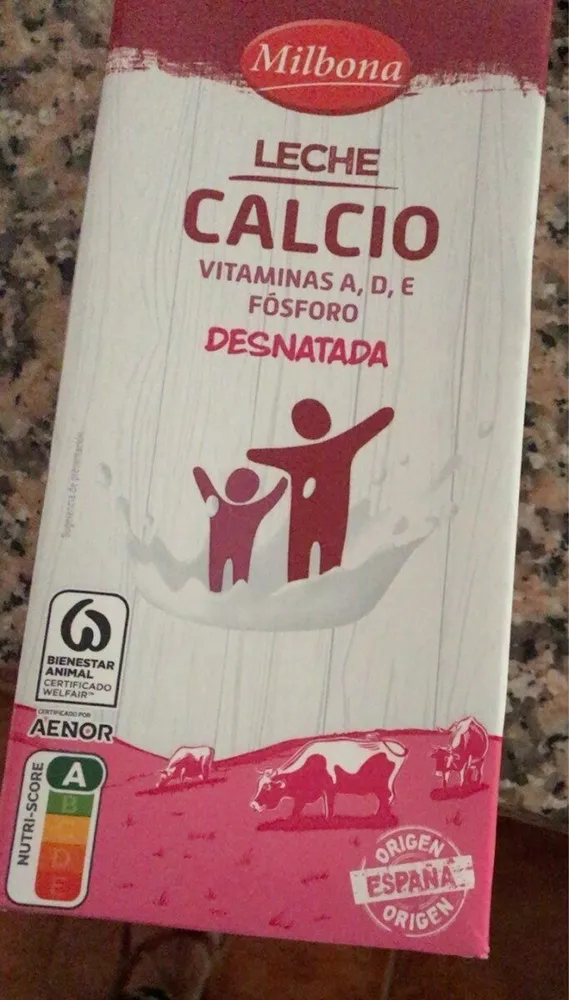 Leche desnatada calcio
