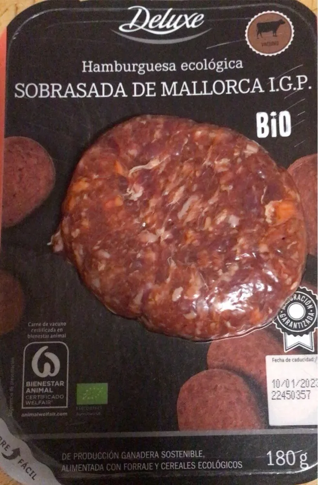 Hamburguesa ecológica sobrasada de Mallorca I.G.P