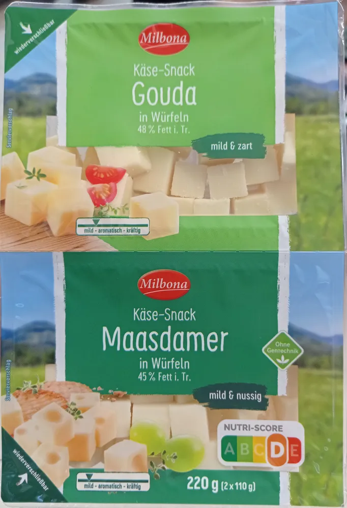 Käsesnack - Gouda & Maasdamer in Würfeln