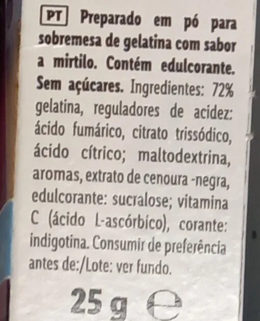 Gelatina savor Mirtilo