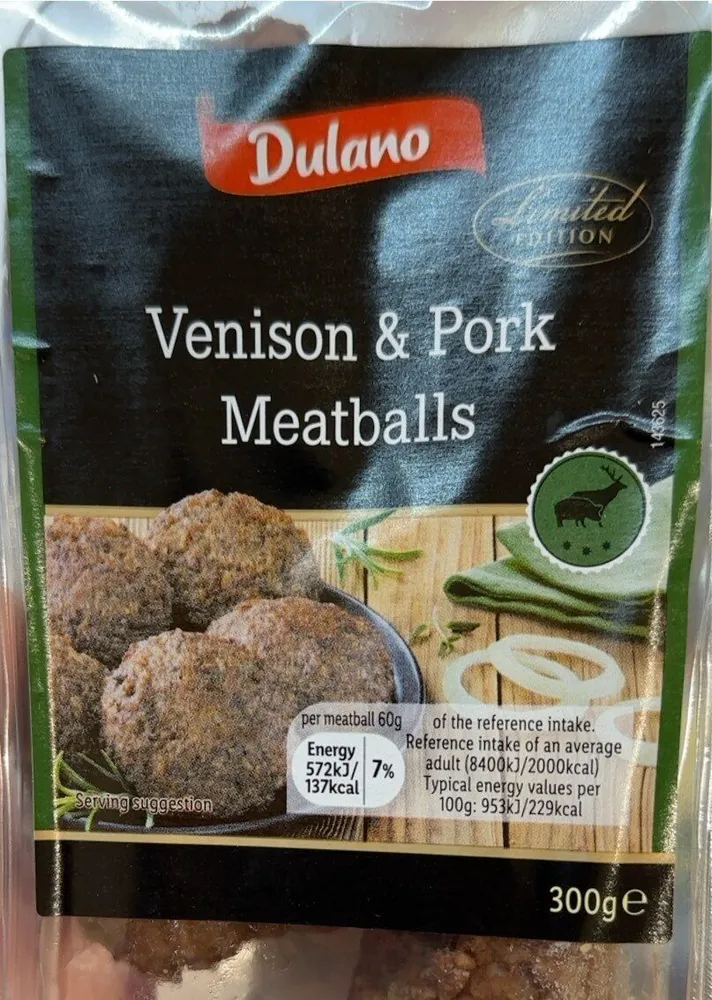 Venison pork metballs