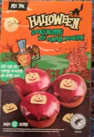 Mix for halloween spooky muffins with pumpkin decoration