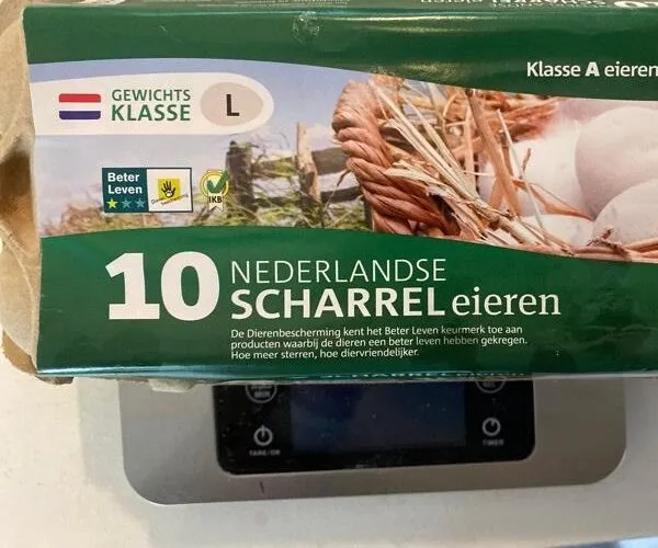 Witte Scharreleieren gewichtsklasse L
