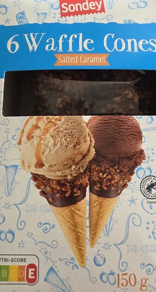 Waffle Cones With Salted Caramel