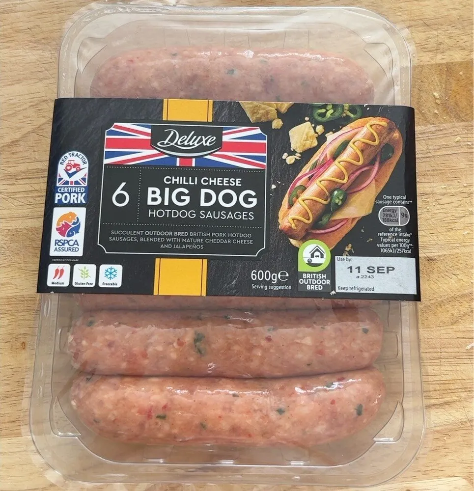 6 Big Dog Chilli Cheese Hotdog Sausages