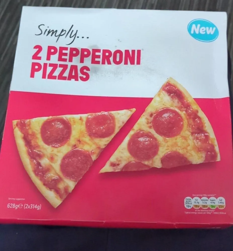Simply 2 pepperoni pizzas