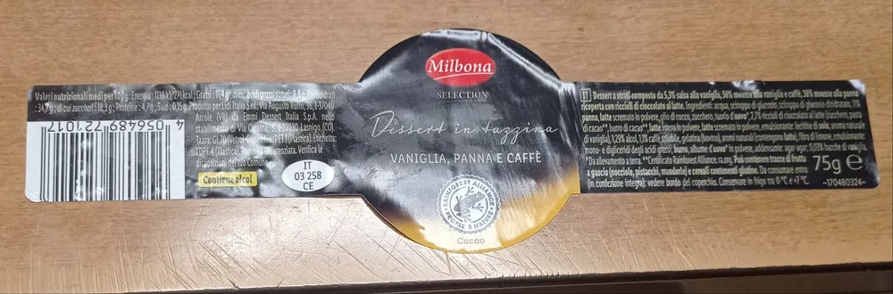 Dessert in tazzina VANIGLIA, PANNA E CAFFÈ