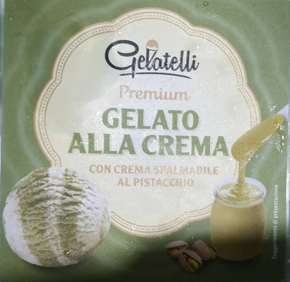 Gelato alla crema con crema spalmabile al pistacchio