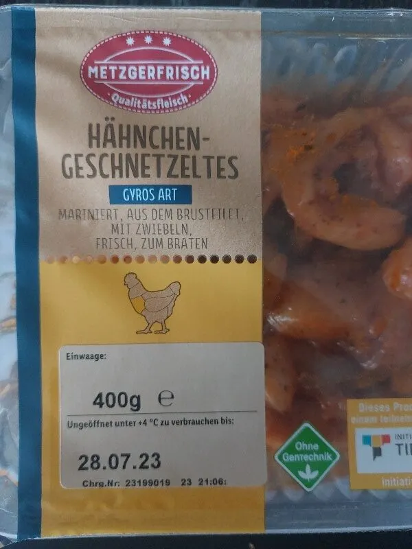 Hähnchengeschnetzeltes Gyros Art