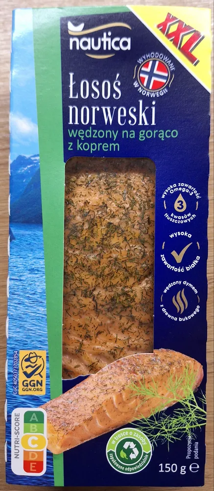 Łosoś norweski wędzony na gorąco z koprem