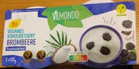 Veganes Kokosdessert Brombeere