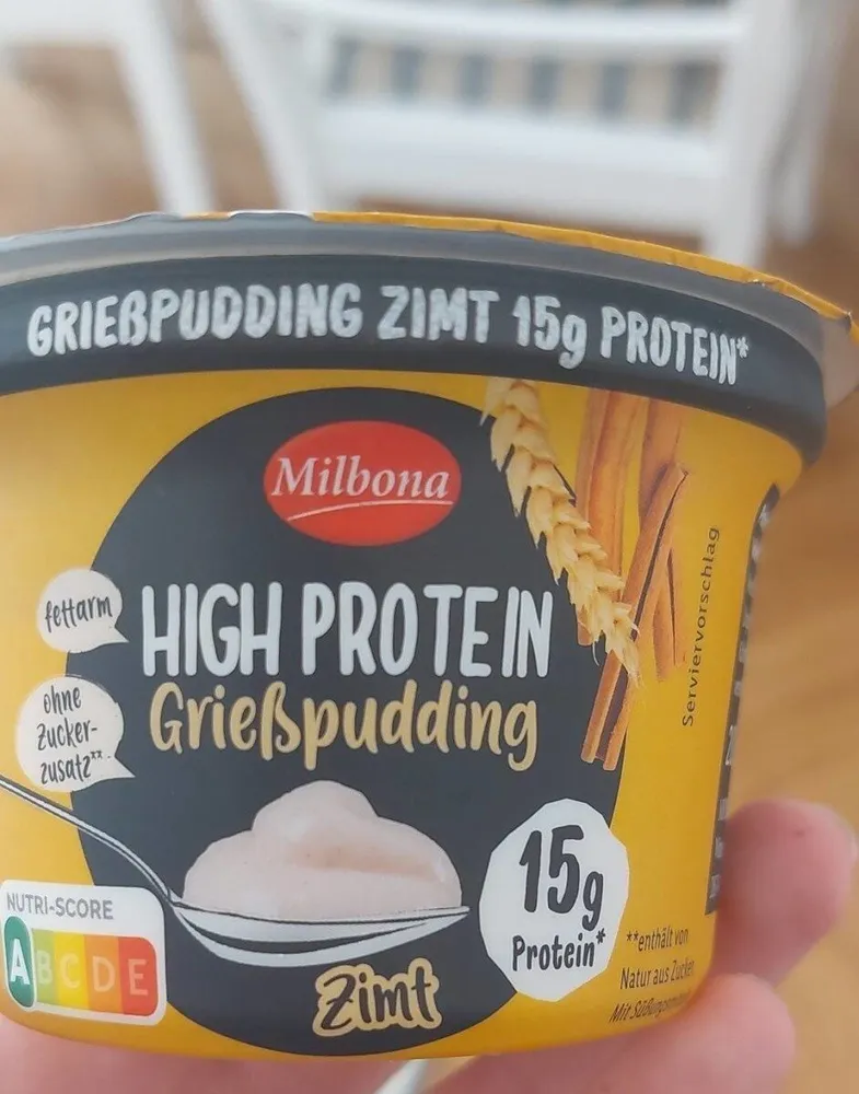 High protein grießpudding Zimt
